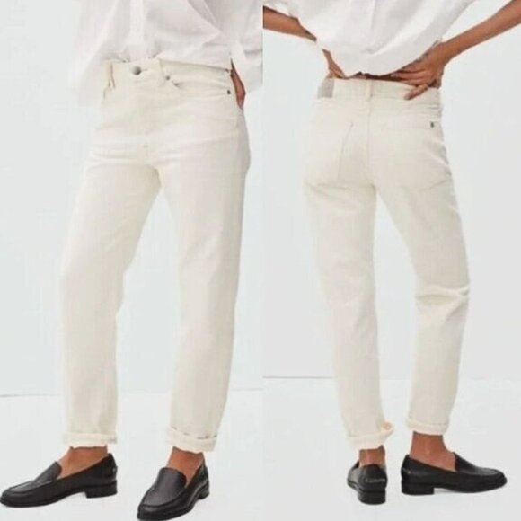 Everlane - The Rigid Slouch Jean Organic Cotton | Size 31 Regular | White Bone - Picture 2 of 13